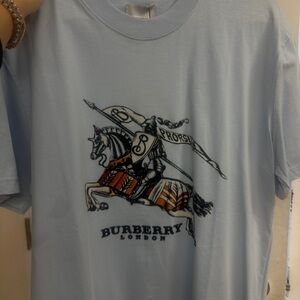 Burberry Light Blue Knight Graphic Tee